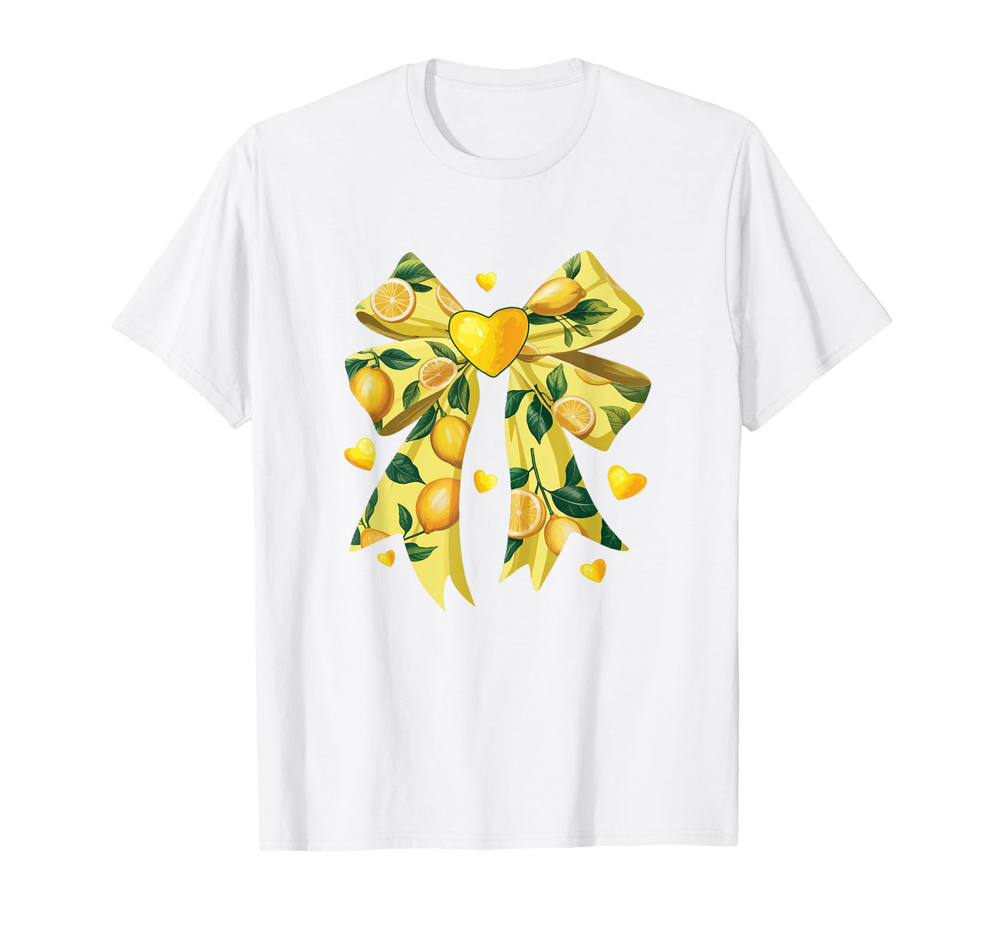 Lemon Fruit Coquette Bow For Women Girls Summer Vacation T-Shirt
