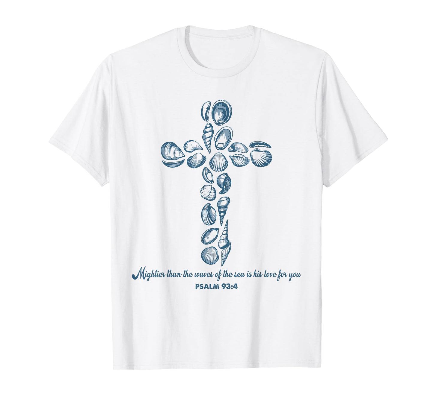 Christian Seashell Style Beach Vacation Faith Cross Women T-Shirt