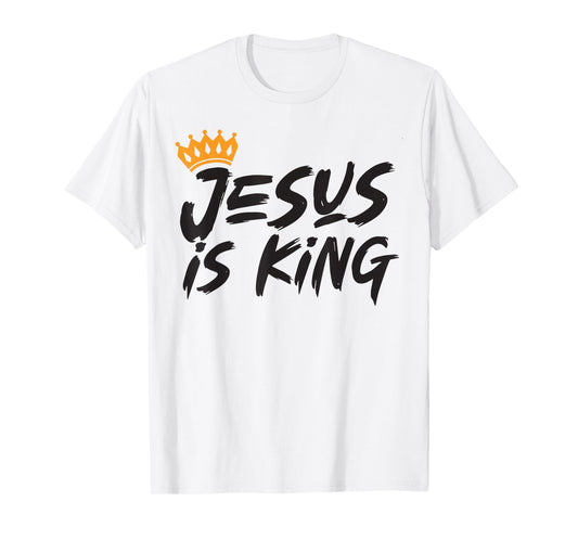 Jesus is King Christian Cross God Faith Bible Religious Pray T-Shirt