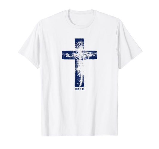 Graphics of Cross, Jesus Christ, Thorn Crown, John 3:16 T-Shirt