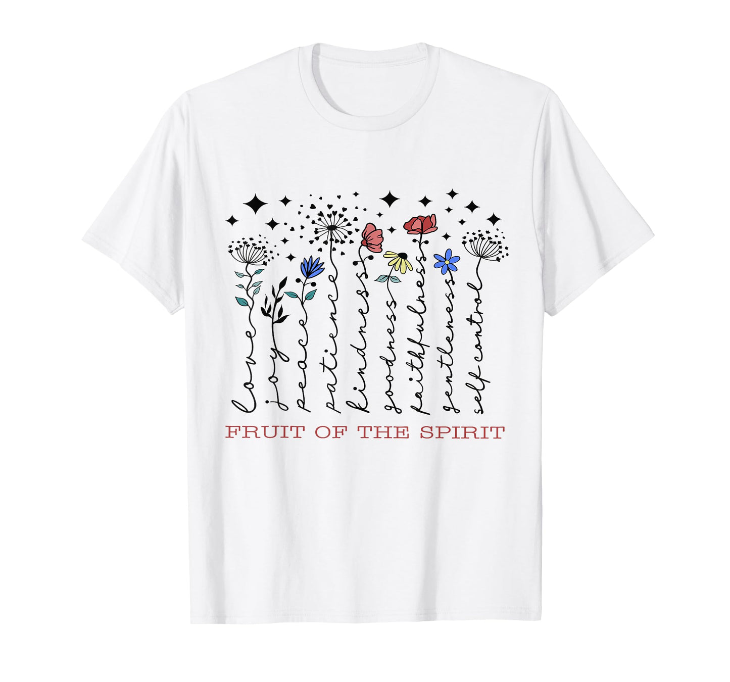 Fruit Of The Spirit Christian Religious Bible Verse Flowers T-Shirt