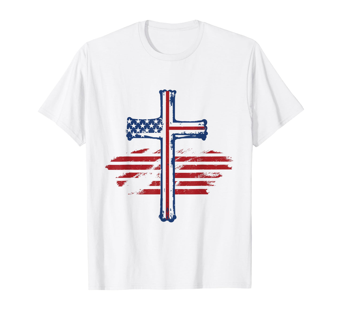 Christian US USA Flag American Christ Faith Over Fear Cross Women Men T-Shirt