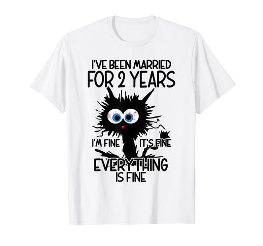Cotton Wedding I've Been Married For 2 Years T-Shirt