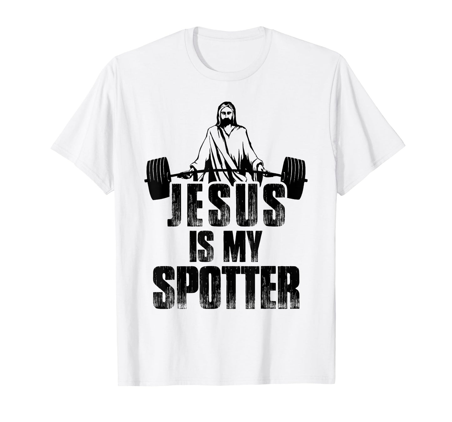 Christian Shirt Funny Gym Jesus Is My Spotter Gift T-Shirt