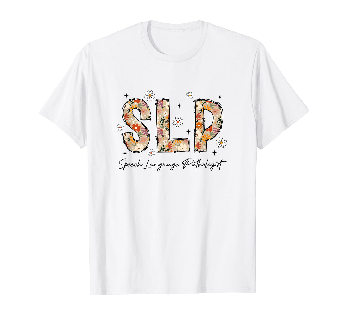 Speech Therapy Retro Flower Speech Language Pathologist Slp T-Shirt