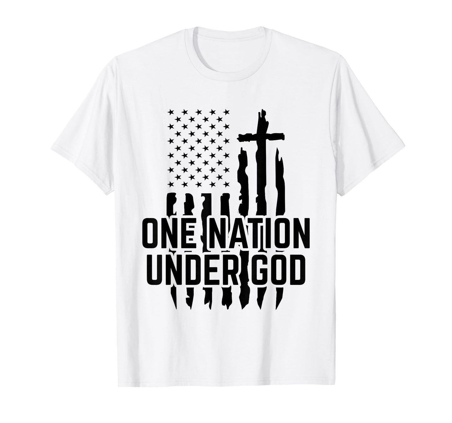 One Nation Under God Jesus Blessed American Flag T-Shirt