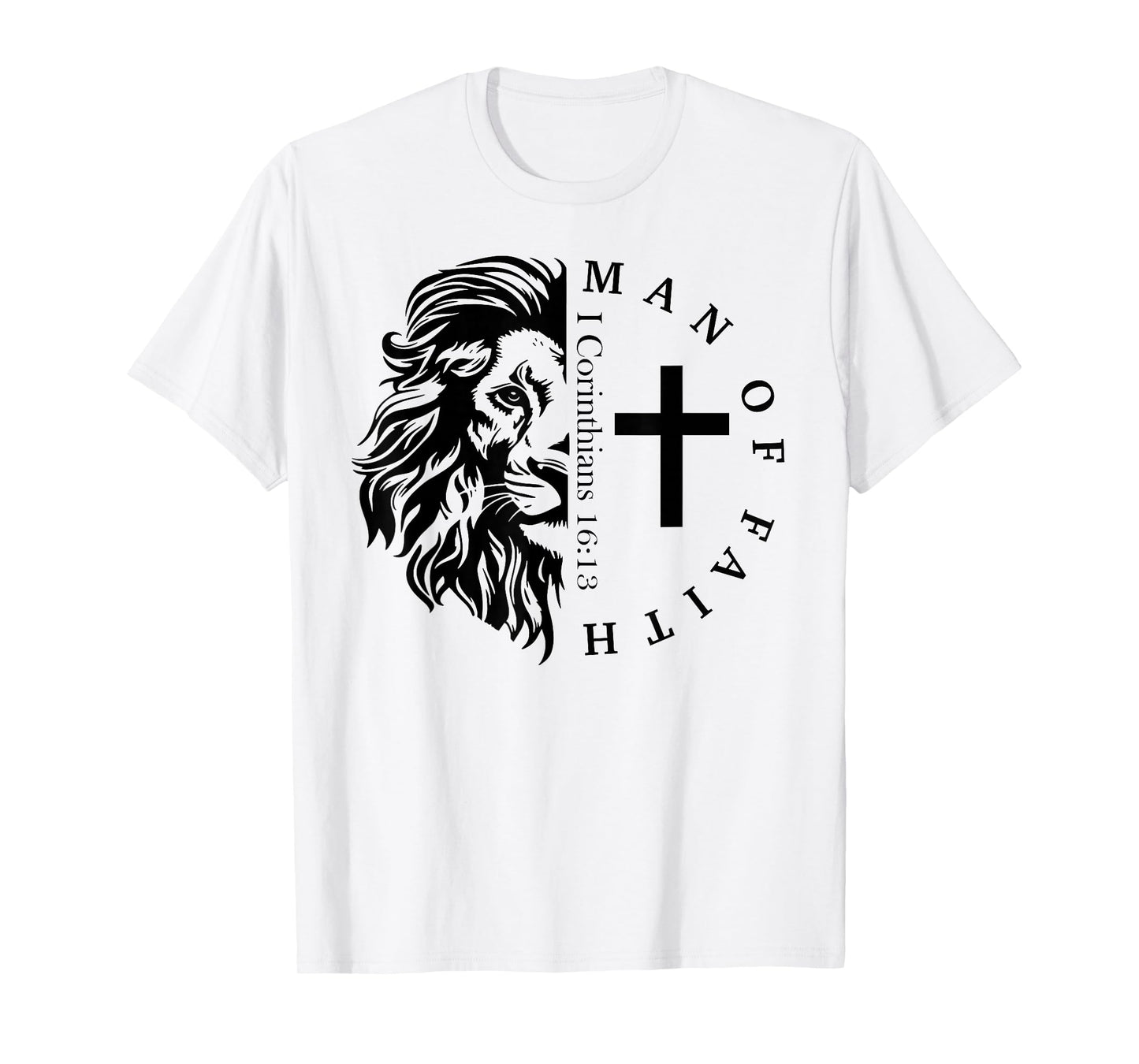 Jesus Man of Faith Christian Cross God Faith Bible Pray T-Shirt