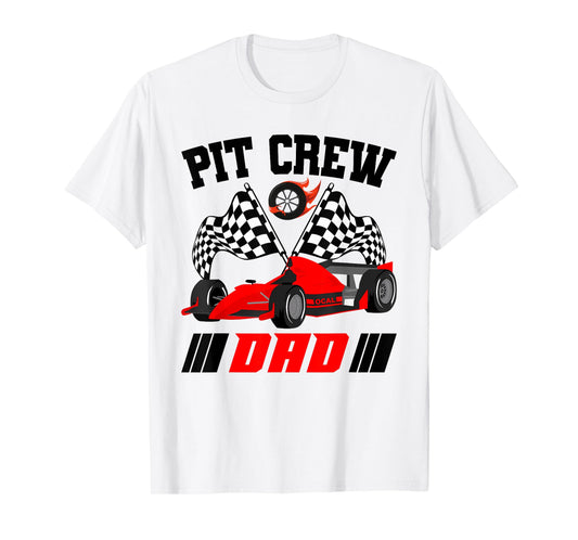 Dad Pit Crew Race Birthday Party Racing Matching Family T-Shirt