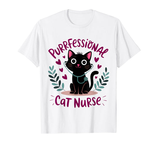 Purrfessional Cat Nurse for International Cat Day T-Shirt