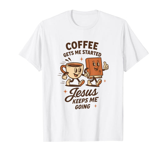 Coffee and Jesus Retro Christian Faith Based Coffee Lover T-Shirt