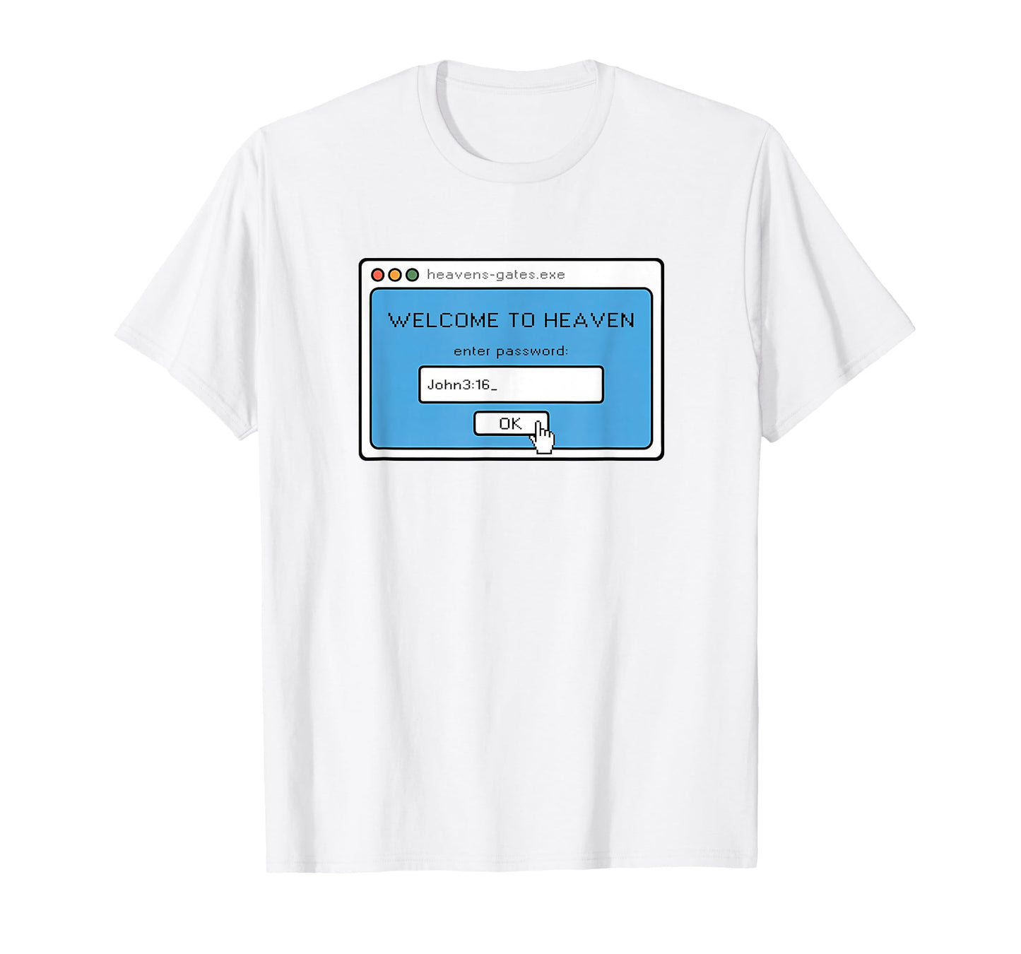 Retro Christian IT Computer Heaven Password John 3, 16 T-Shirt