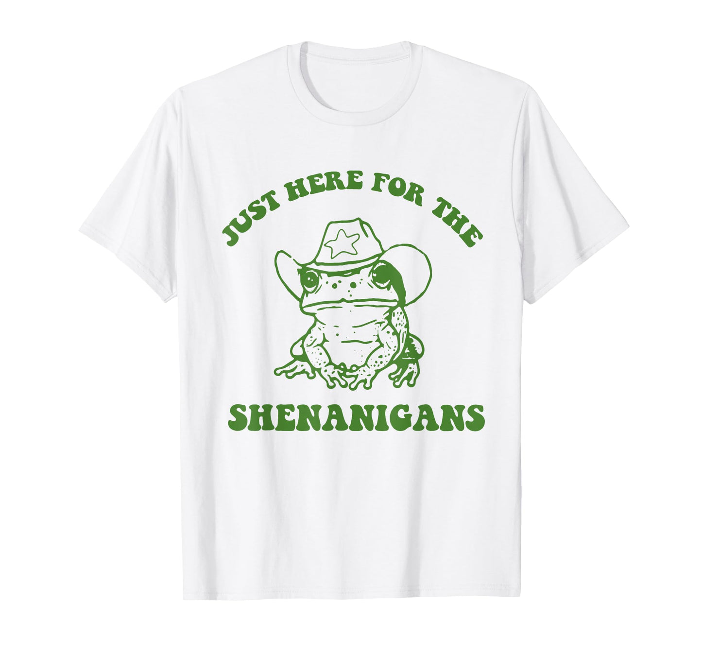 Just Here for the Shenanigans Funny Frog St Patrick Day T-Shirt