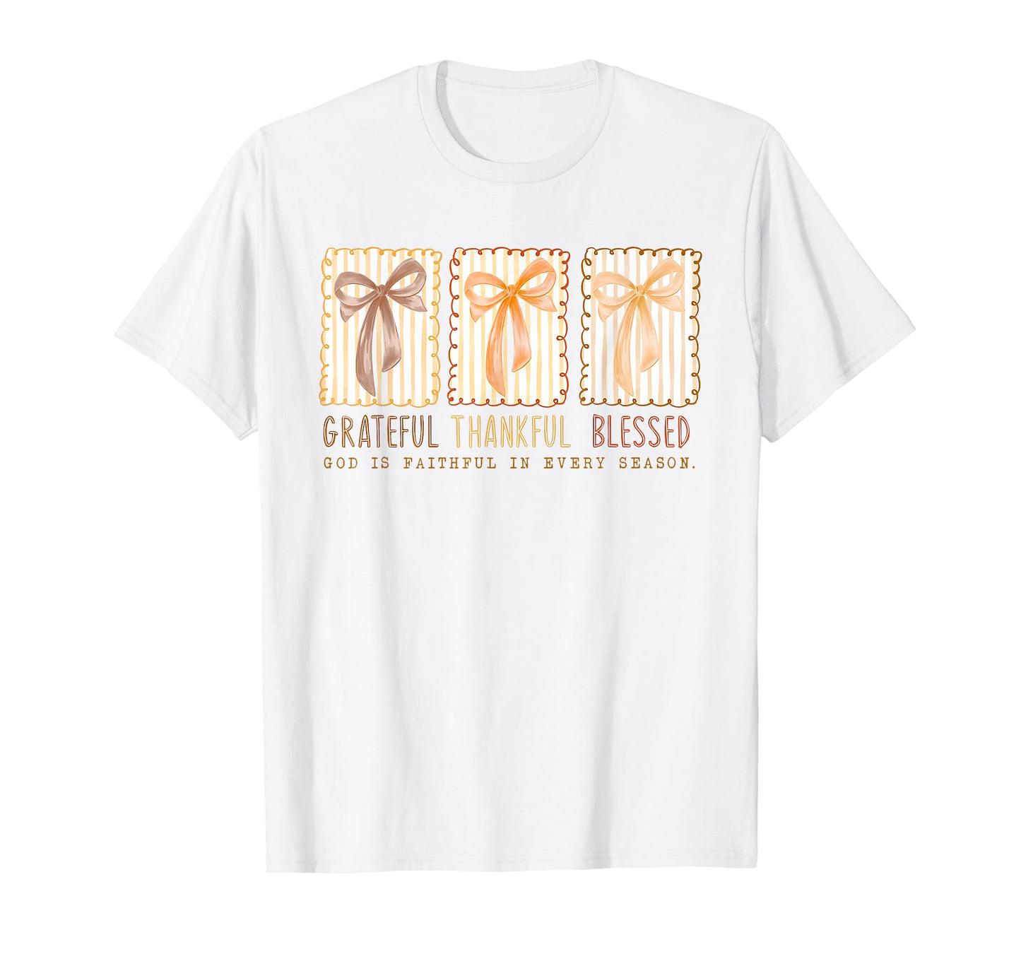 Grateful Thankful Blessed Thanksgiving Autumn for Kids Women T-Shirt
