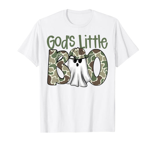 God's Little Boo Camo Ghost Christian Halloween Boys Kids T-Shirt