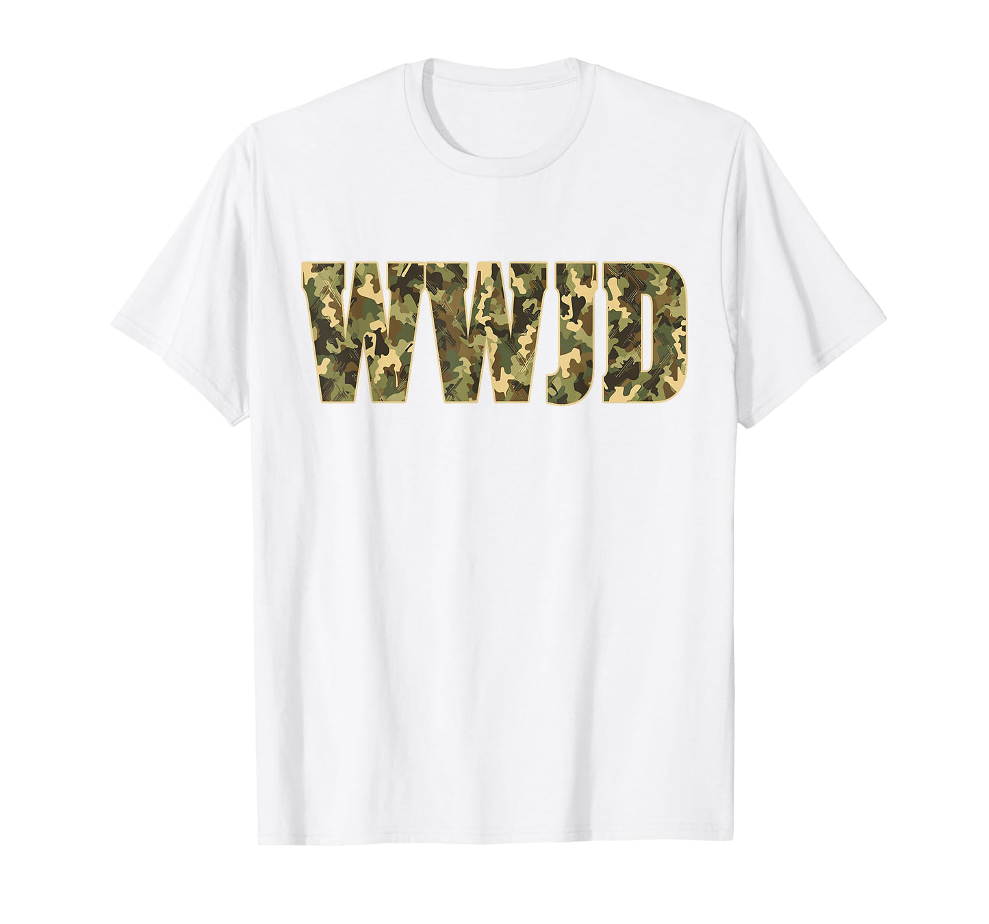 WWJD What Would Jesus Do Camo Christian Bible Faith T-Shirt