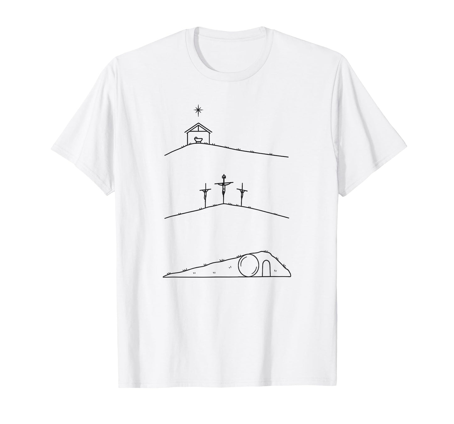 Life of Jesus Design Nativity Crucifixion Resurrection Chris T-Shirt