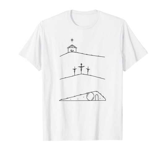 Life of Jesus Design Nativity Crucifixion Resurrection Chris T-Shirt