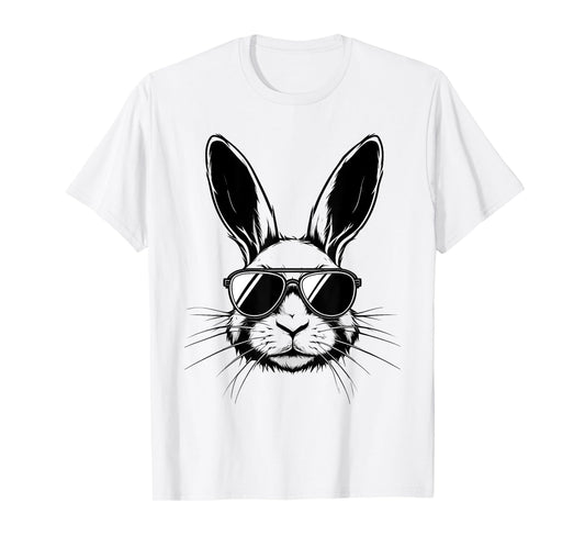 Bunny Face With Glasses Shirt Men Boys Kids Easter Day T-Shirt