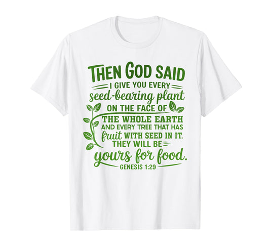 Genesis 1:29 Plant Based Diet Vegan Bible Verse T-Shirt