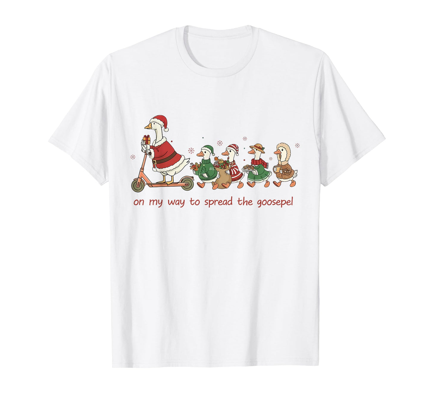 On My Way to Spread The Goosepel Funny Christian Faith Goose T-Shirt