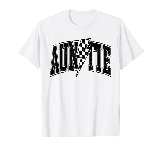 Auntie Racing Car Family Matching Birthday Party Funny Aunt T-Shirt