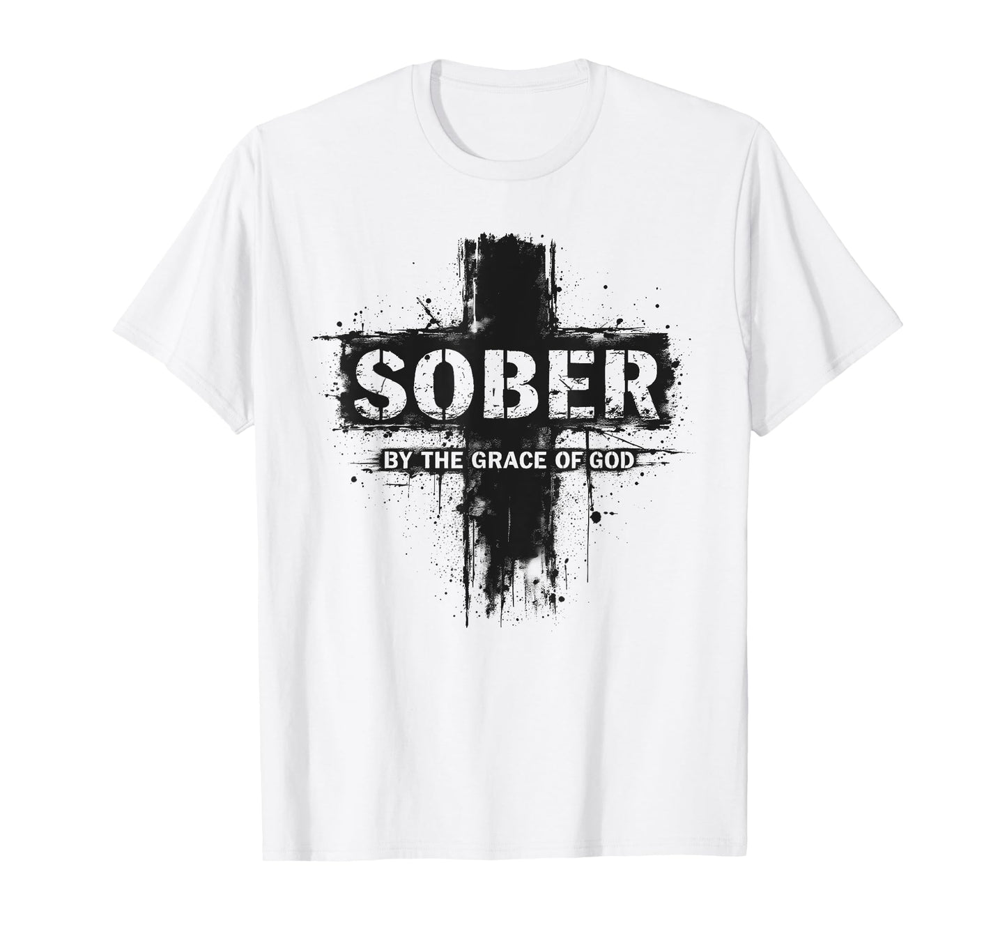 Sober By the Grace Of God Sobriety Christian Recovery AA T-Shirt