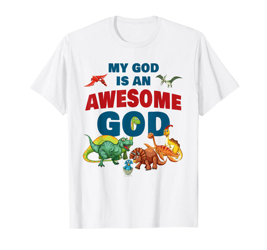 My GOD is an Awesome GOD – Christian Faith Kids Dinosaur T-Shirt