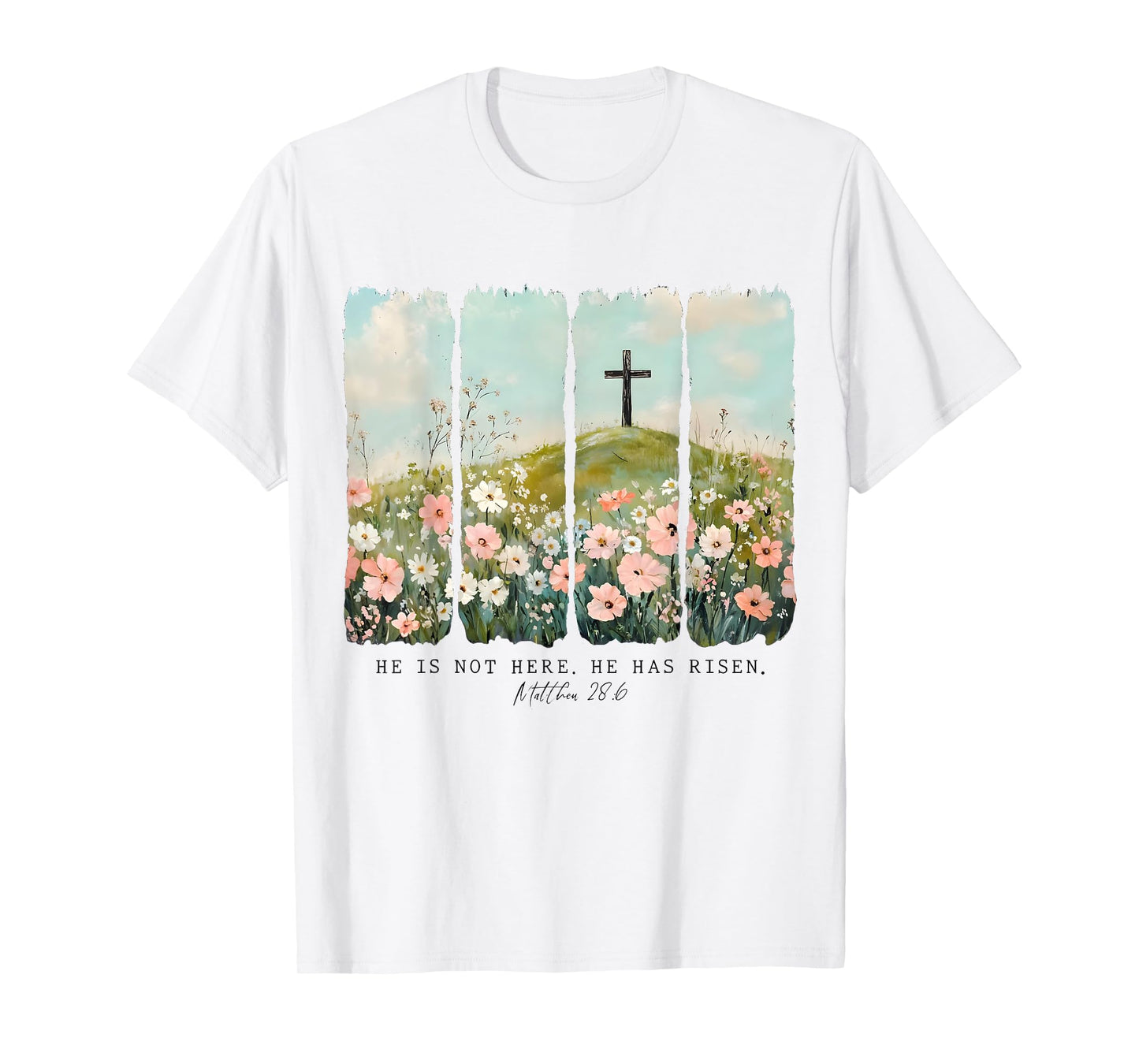 He Is Not Here He Has Risen Jesus Christian Happy Easter Tee T-Shirt