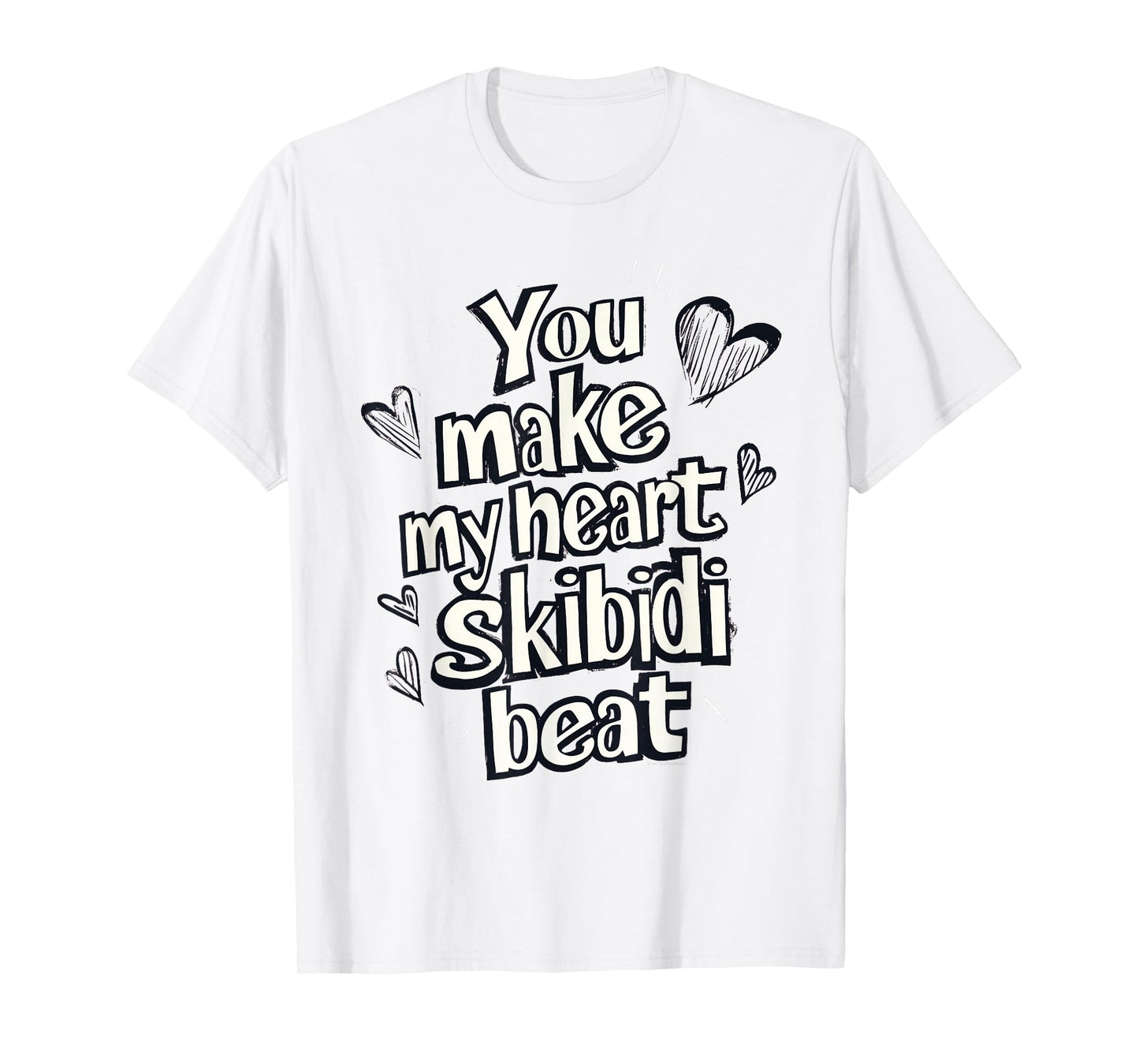 Skibidi Valentines Day Heart Funny Boy Teen Tween Girl Guy T-Shirt