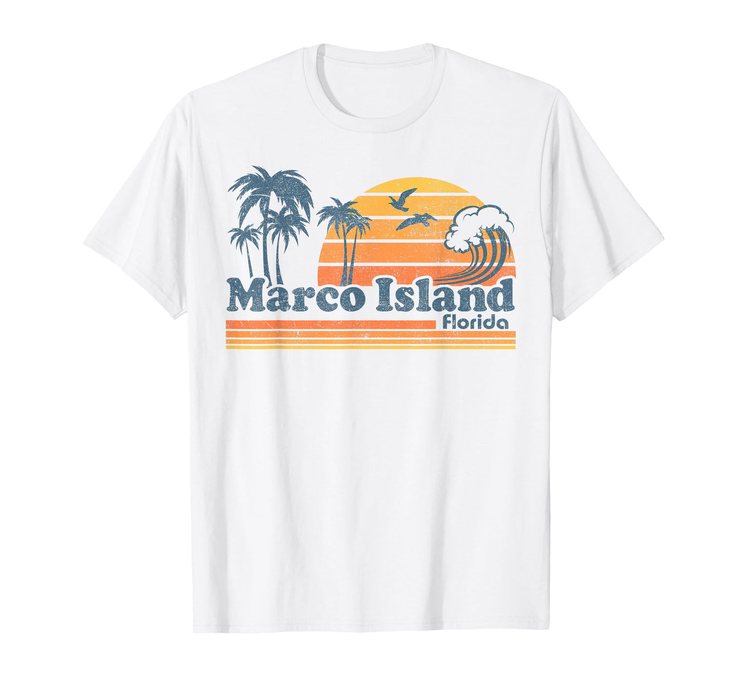 Marco Island Florida Beach Vintage Spring Break 70s Retro T-Shirt