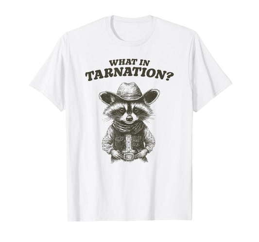 Presto Funny Southern Phrases for Women Women's Blue 'What In Tarnation' Classic Fit Crew Neck Short Sleeve T-Shirt