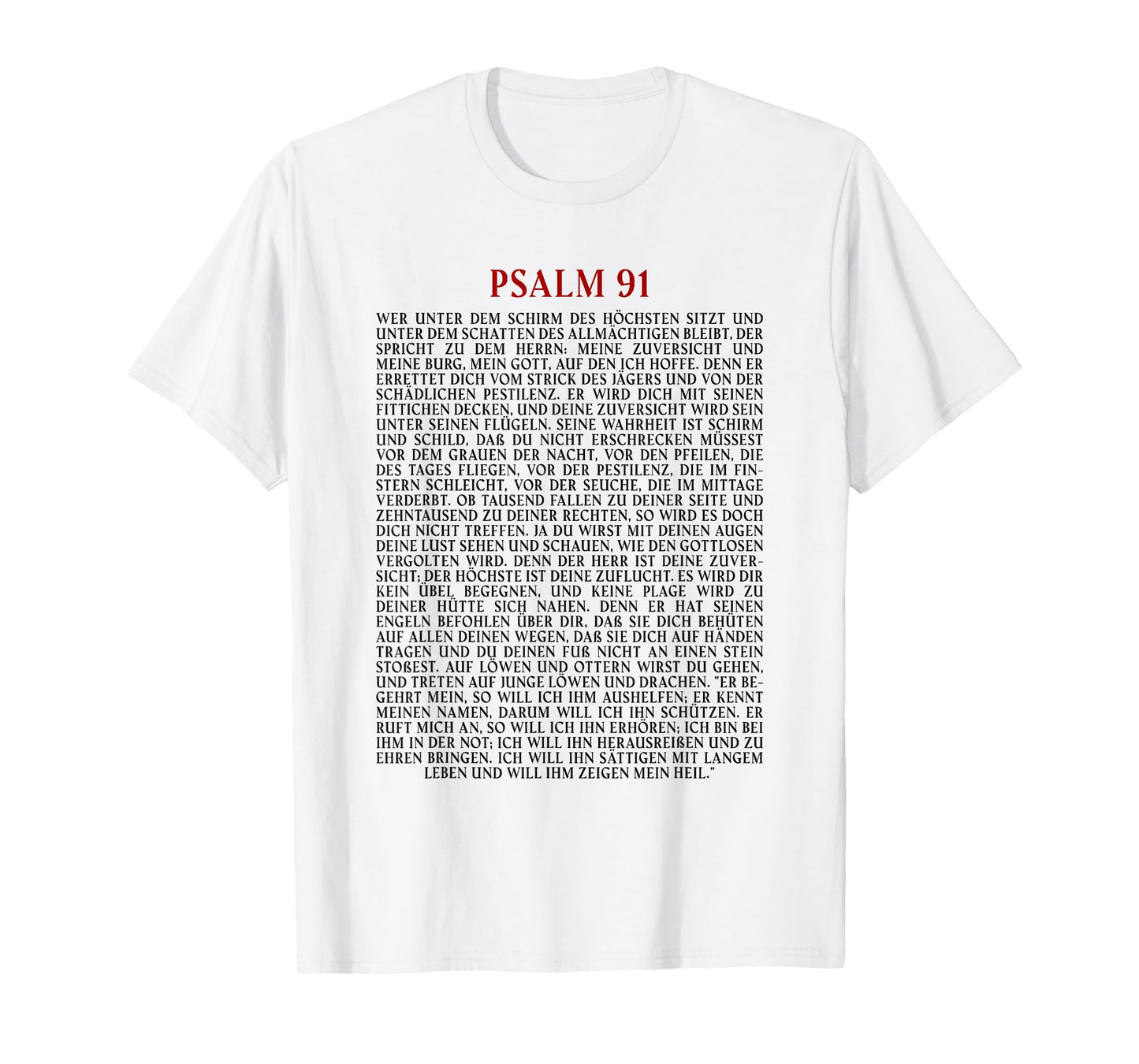 Psalms 91 Bible Verse Protection Safety Blessing (GERMAN) T-Shirt