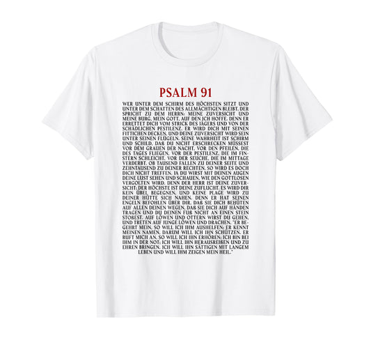 Psalms 91 Bible Verse Protection Safety Blessing (GERMAN) T-Shirt