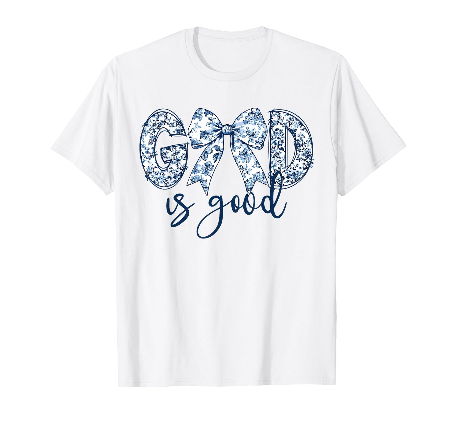 God is Good Floral Bow Christian Faith Religious T-Shirt