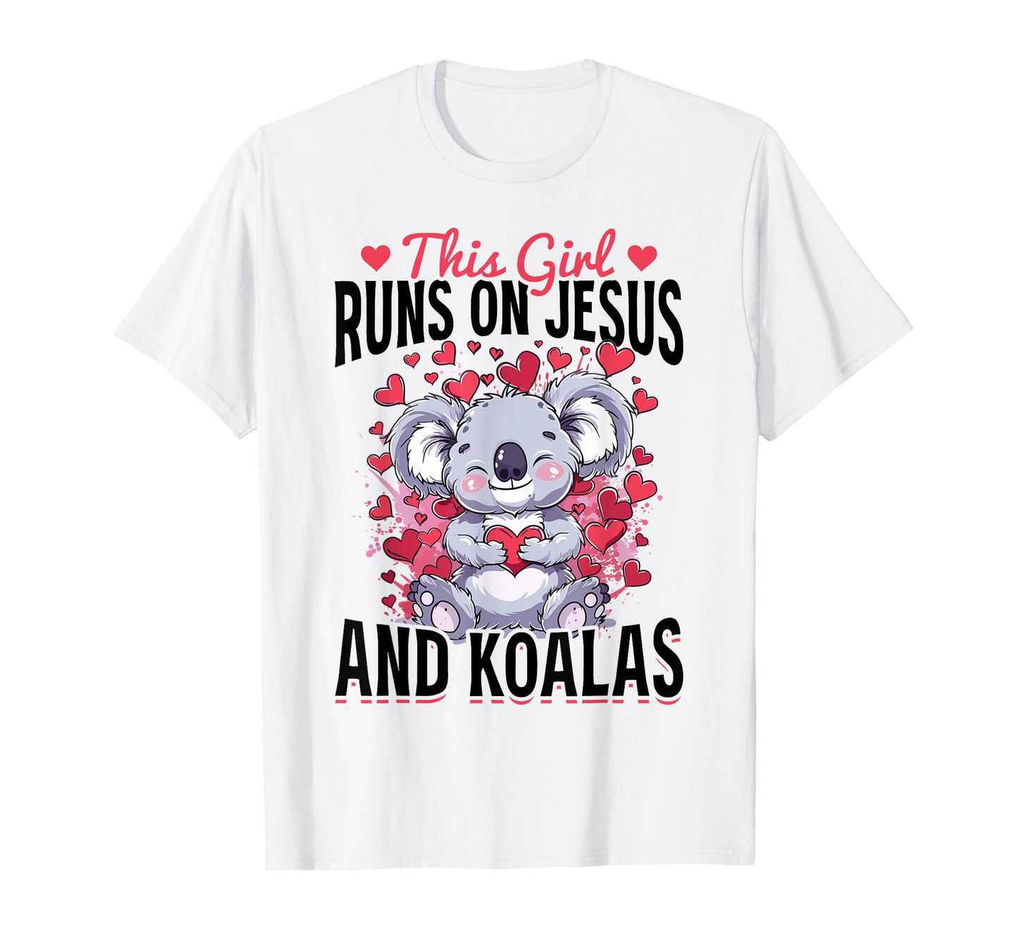 Funny Koala Animal This Girl Runs On Jesus And Koalas T-Shirt