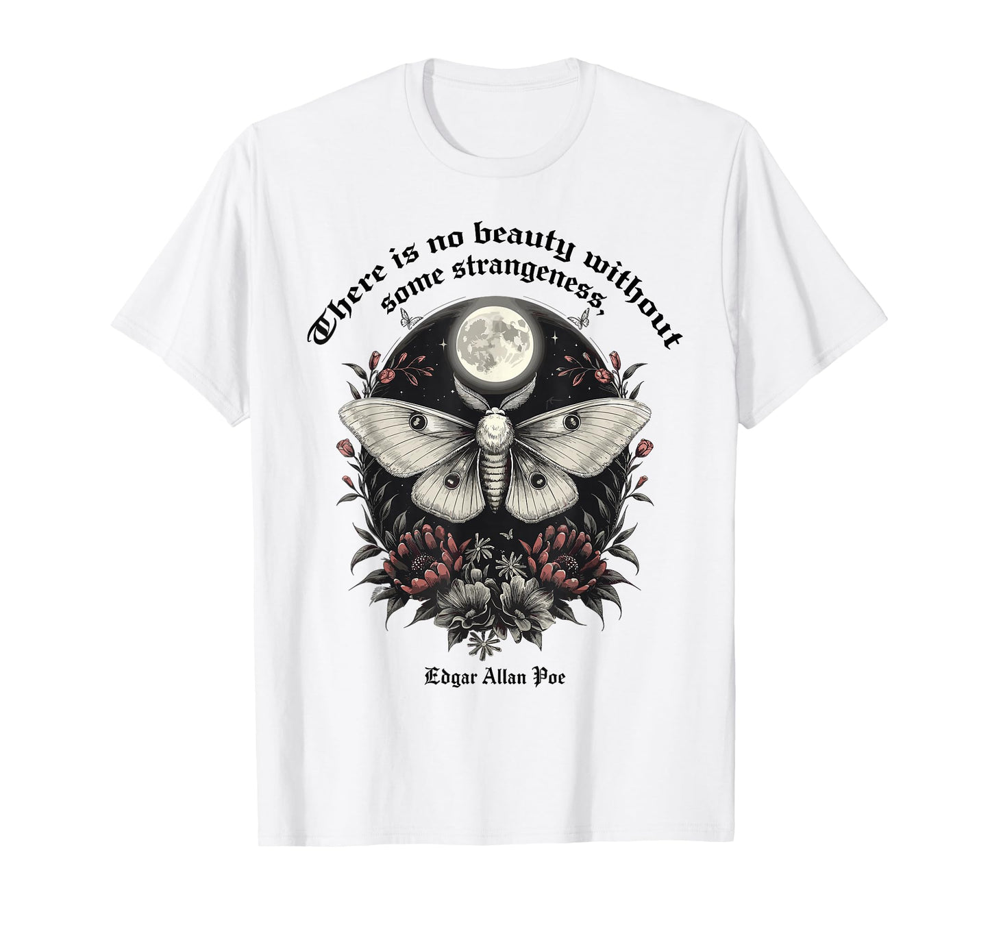 Inspiration from Edgar Allan Poe's Works Apparel Unisex-Adults T-Shirt Grey Small Gothic Poetry-Themed T-Shirt