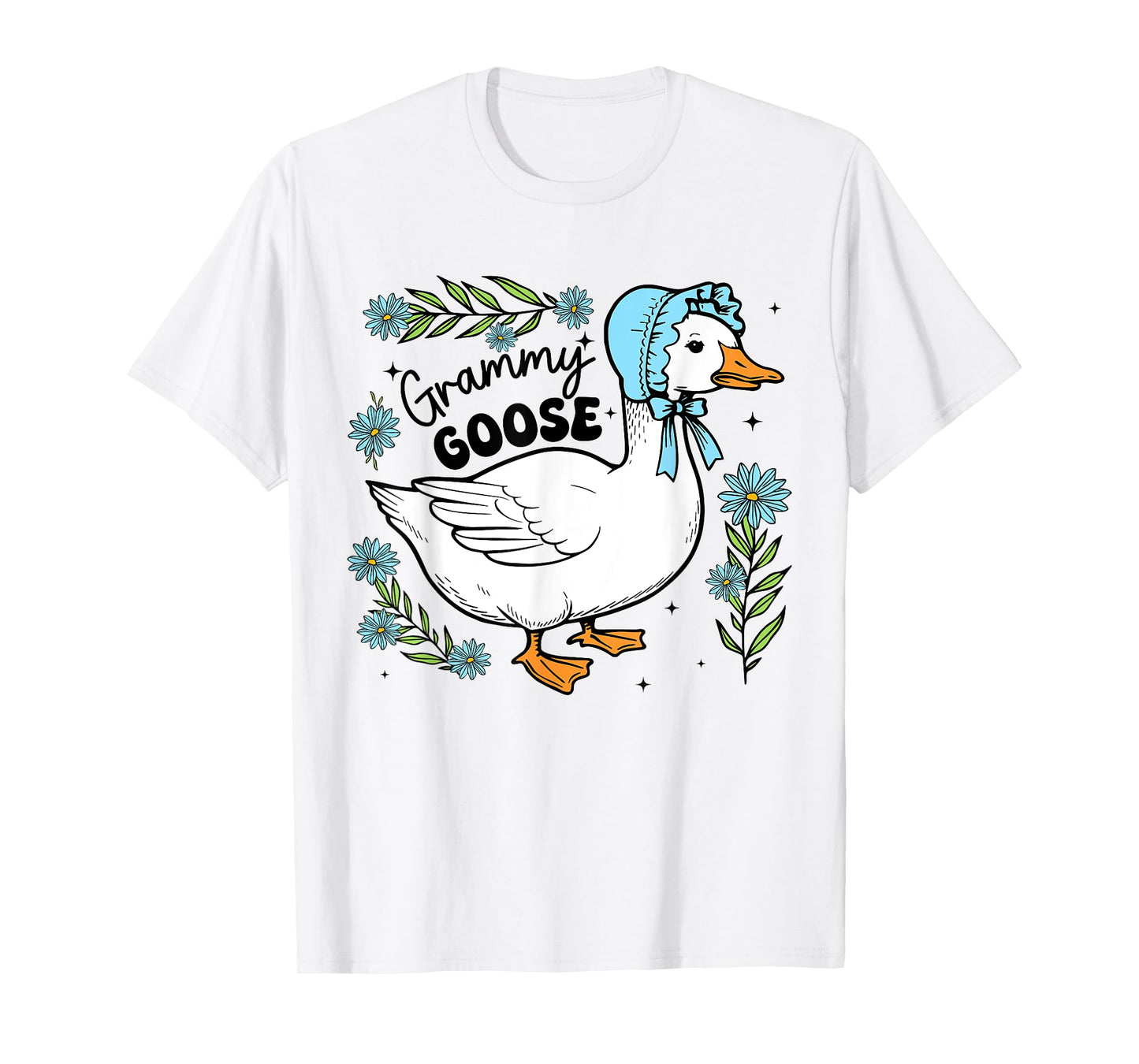 Floral Grammy Goose Cute Silly Goose Mother's Day Womens T-Shirt