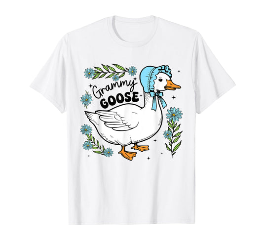 Floral Grammy Goose Cute Silly Goose Mother's Day Womens T-Shirt