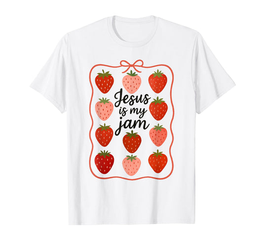 Jesus Is My Jam Cute Strawberry Faith T-Shirt