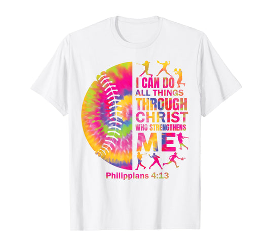 Baseball t Shirt Women Girls Teen Christian Christ Tie Dye T-Shirt
