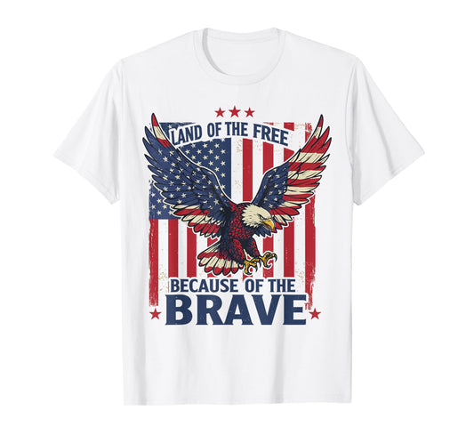 America Eagle Land of the Free Because of the Brave T-Shirt