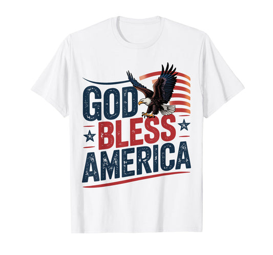 God Bless America Eagle American Flag Patriotic 4th of July T-Shirt