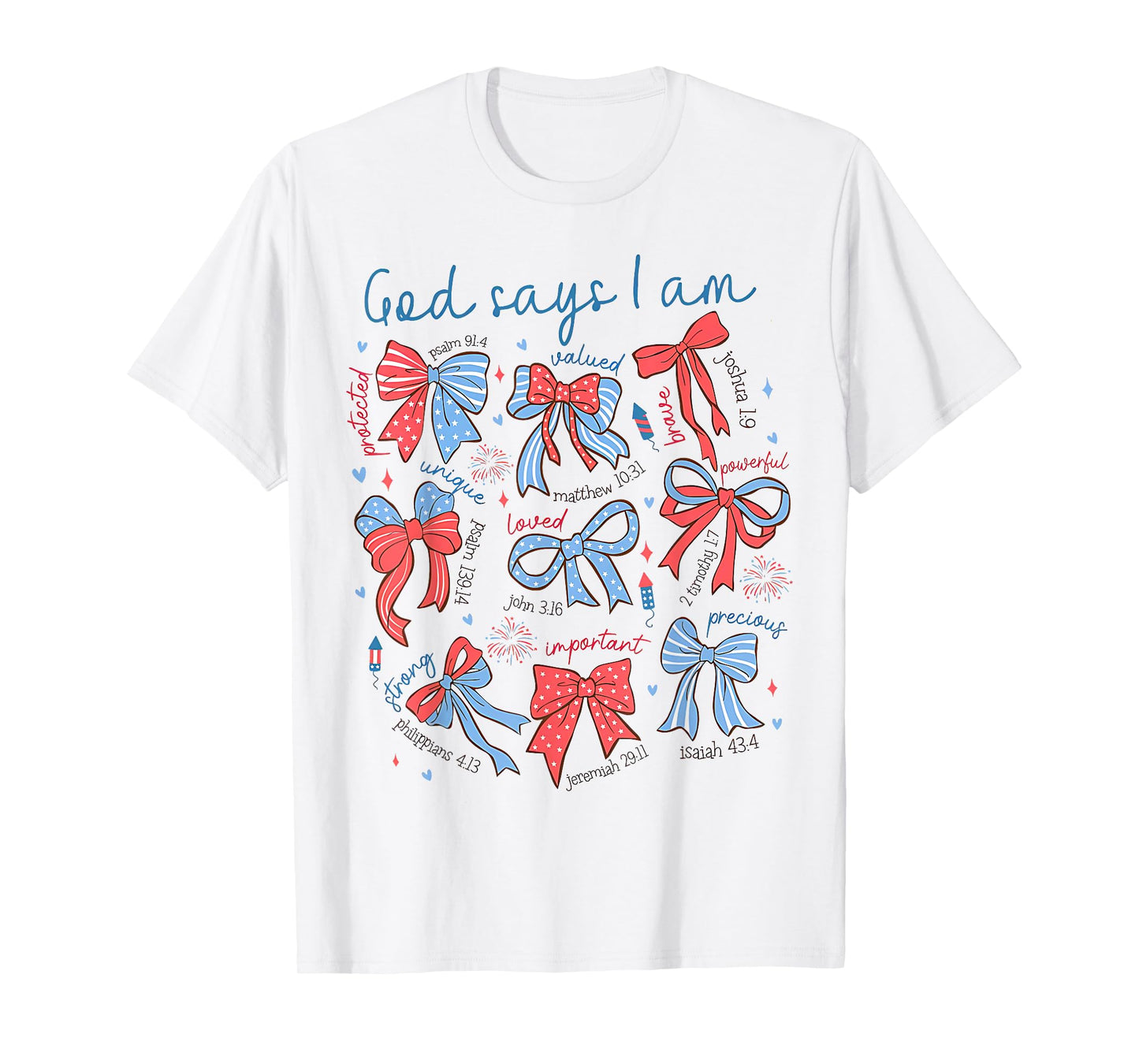 Bow God Say I Am Christian Girl Teen Women Bible Verse Jesus T-Shirt