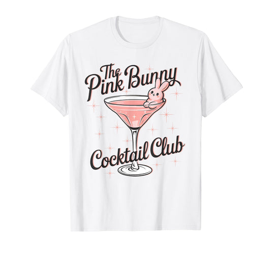 Pink Martini Easter Bunny Cocktail Social Club Happy Easter T-Shirt