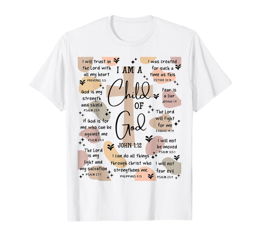 I Am A Child of God Bible Verse Religious Christian Gifts T-Shirt