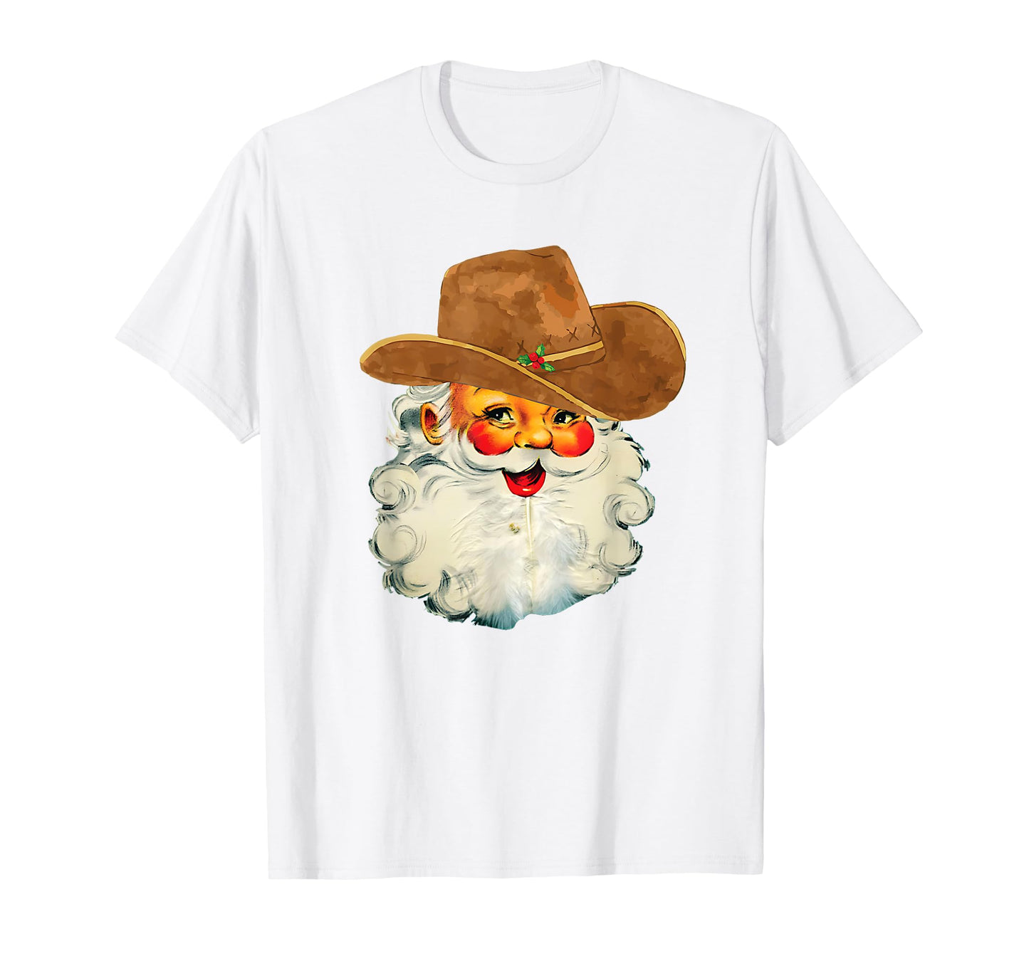 Santa Cowboy Western Christmas Xmas Holiday Pajamas T-Shirt