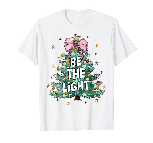 Christian Be The Light Christmas Tree Bible Verse Christians T-Shirt