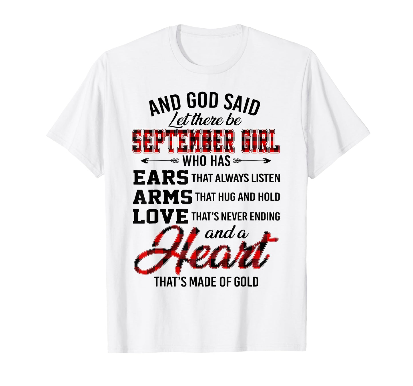 And God Said Let There Be September Girl Who Has Ears Arms T-Shirt