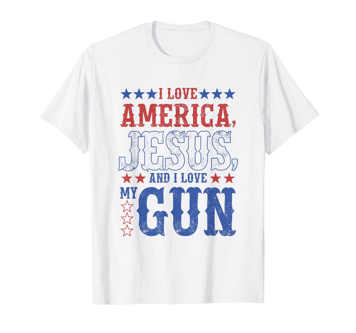 I Love America Jesus And I Love Gun Apparel T-Shirt