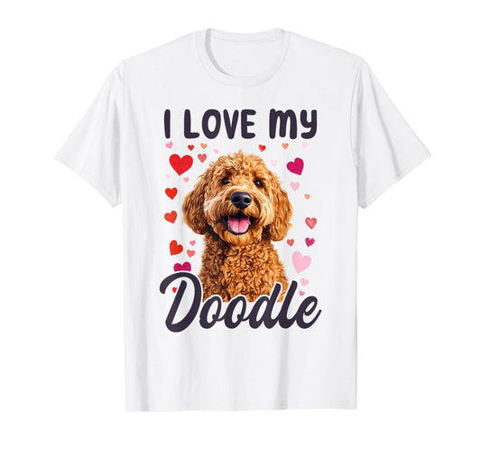 Goldendoodle Dog Breed I Love My Doodle Men Women Kids T-Shirt